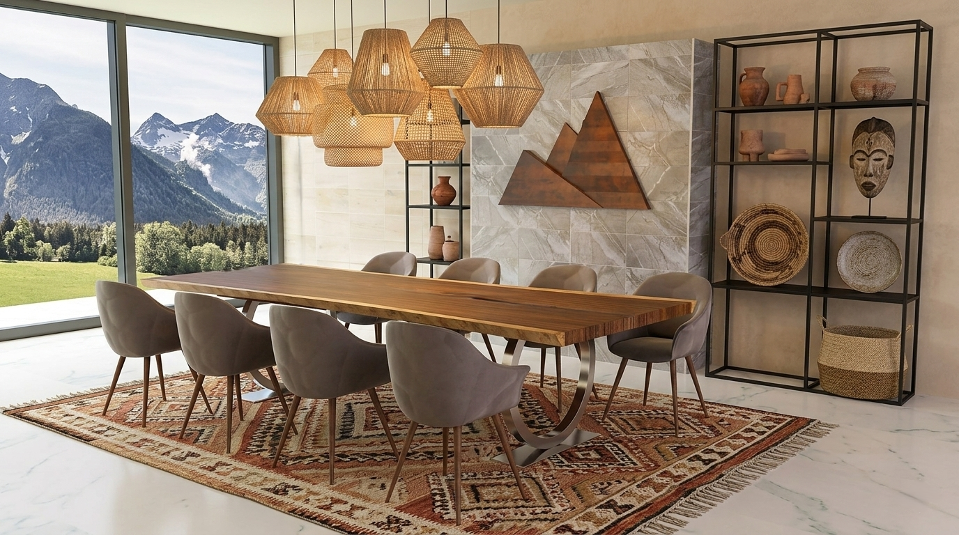 estilo étnico junto estilo industrial